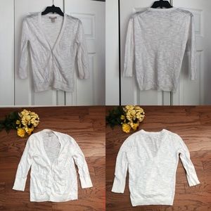 Banana Republic White Cardigan w/ 3/4 Sleeves